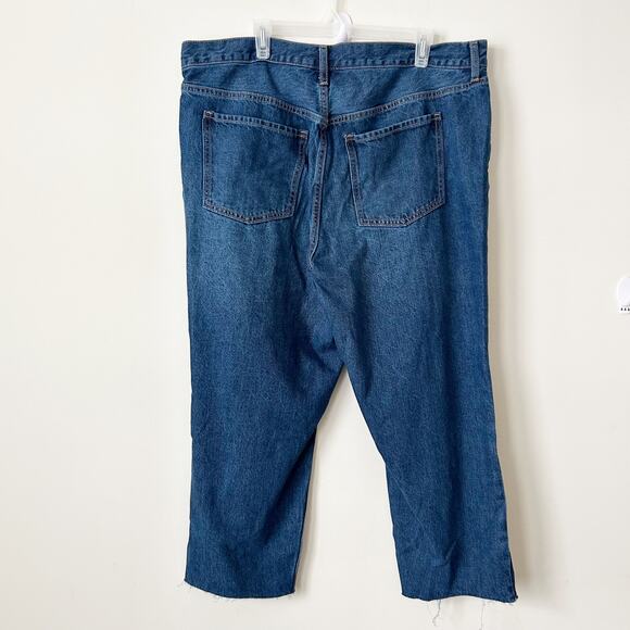 Old Navy High-Rise Slouchy Straight Jeans Size 20/2X Plus Distressed Button Fly - Picture 2 of 6